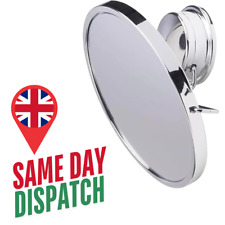 Shaving Mirror & Holder Anti Fog Bathroom Mirror Stick N Lock Swivel Screw Fix