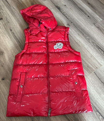 Moncler red hooded down - moncler,