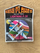 Mini Planes Die Cast Metal Lighting P38 Blister Pack Sealed 1970 Vintage