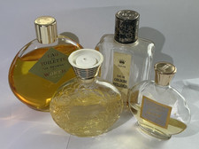 JOB LOT 4 FRENCH PERFUME BOTTLES WORTH LALIQUE CARON FETE TWEED BELLODGIA USED
