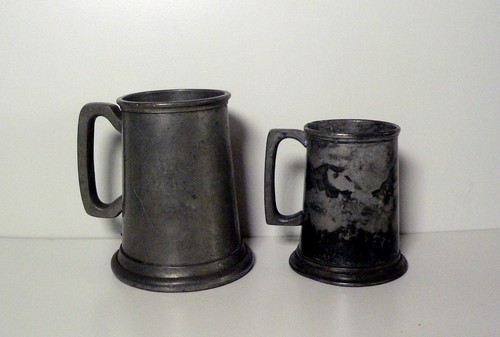 Pair vintage english - of, pewter