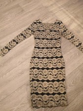 Lipsy Black And Gold Party Dress