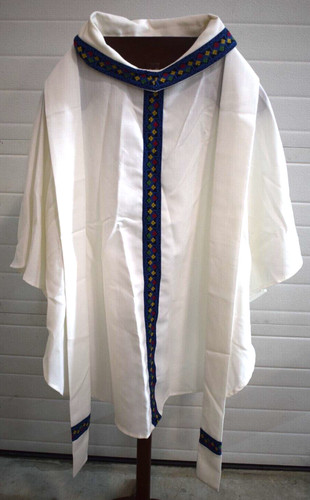 Used white vestment stole - vestment,