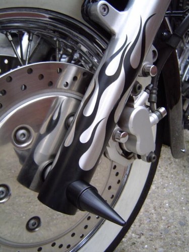 Custom motorcycle fork flames - custom,