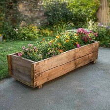120cm pine wooden planter - wooden,