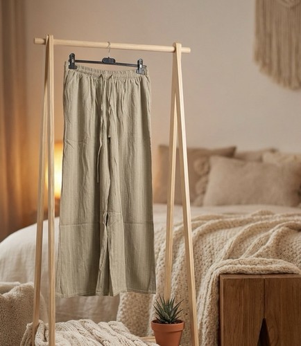 Linen khaki stripe - khaki,