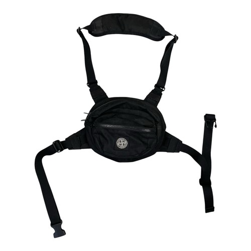Stone island black bum bag - island,