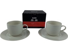 Alessi Cup & Saucer Set of 2 Boxed Ettore Sottsass 1993 Design Porcelain
