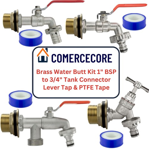 Brass water butt kit bsp - bsp, to