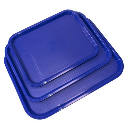 Blue plastic serving tray - plastic,