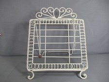 Vintage Shabby Chic Style Cream Metal Folding Recipe Cookbook Book Stand