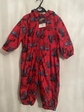 Red Spider-Man Puddlesuit Shower Resistant 1-2 Years Fleece Lined BNWT