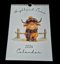 2026 Calendar Highland Cows