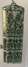 Roman Petite  size 12 Green Aztec Print Dress. 
