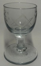 MASONIC SHOT GLASS FIRING GLASS - ENGRAVED - EARLY 19th CENTURY