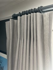 Curtains Pair, handmade linen mix fabric with blackout 190cm long x 199cm wide