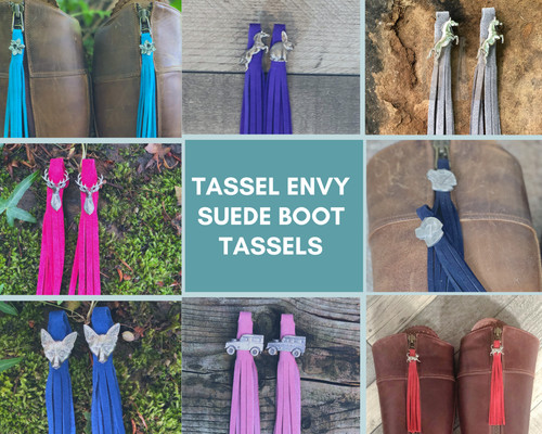 Suede boot tassels - suede,