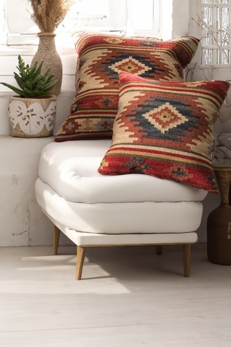 Cushion cover red - red, kilim