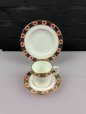 Royal Crown Derby Ambassador A.1305 Coffee Trio Cup Saucer and Side Plate Set