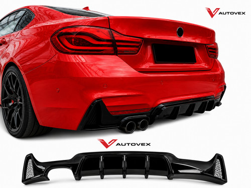 Rear black bumper spoiler - black,