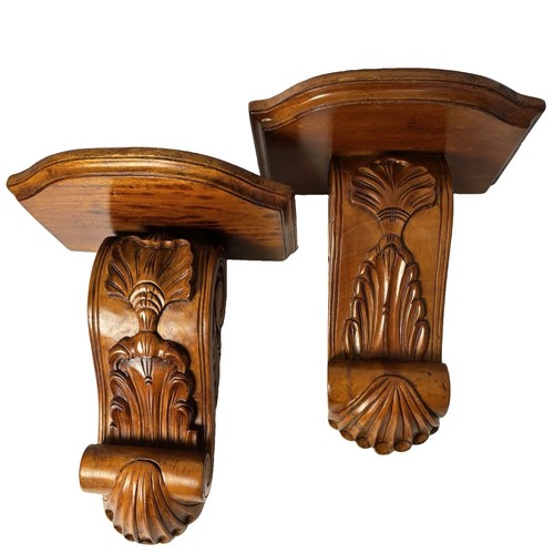 Wall shelf hand carved wood - shelf,