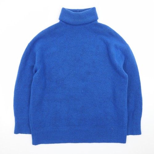 Zara womens blue roll - roll, neck