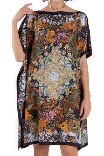Satin kaftan dress - dress, beach