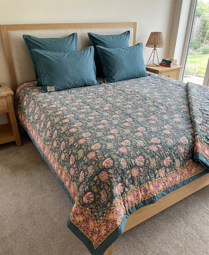 Floral duvet cotton - cotton, bedcover
