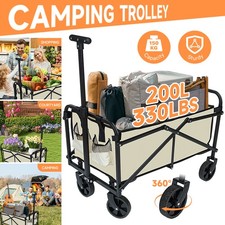 330LB Heavy Duty Garden Camping Beach Cart Festival Folding Trolley Wagon Cart