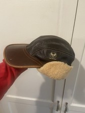 USAF B-2 Eastman Leather co. Flight Cap sheepskin WW11 size 7 1/2
