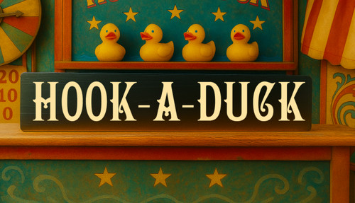 Hook duck funfair sign - hook, a