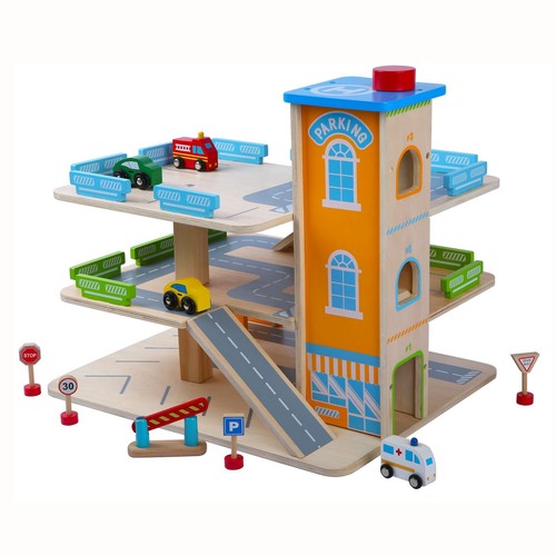Wooden car park garage with - car,