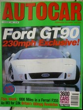 AUTOCAR 95/08/09 BMW M3 E30 E36 DAEWOO NEXIA FORD GT90 FERRARI F355 CITROEN 2CV