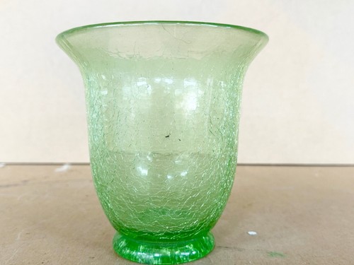 Vintage green crackle glass - vintage,