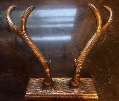 Lrg vintage brass deer rack - lrg,