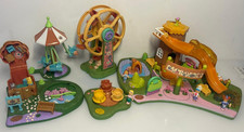Fairground Ferris Wheel Log Flume - Polly Pocket Bluebird 96 - 4 Figures - Worn