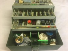 SHAKESPEARE TACKLE BOX FULL OF FISHING TACKLE
