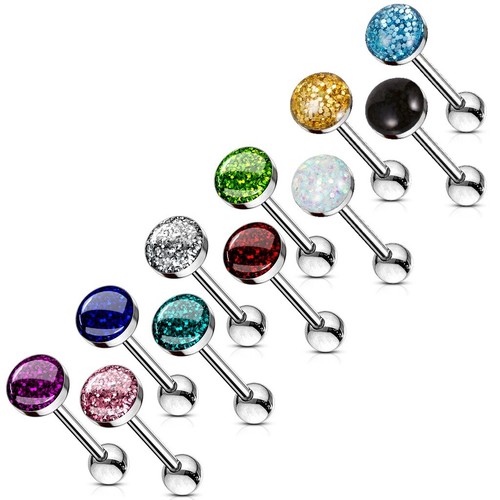 7mm sparkly glitter dome top - sparkly,