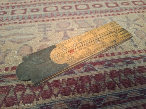 Vintage wooden folding - folding, ruler