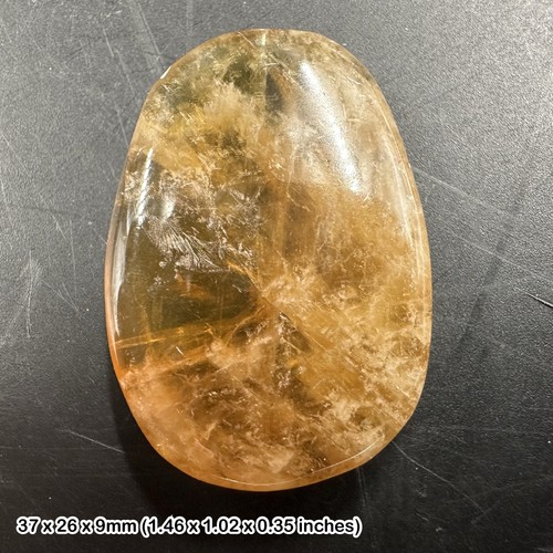 Honey calcite palm stone - calcite,