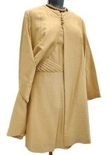 1960s Vintage Gold Silk Shift Dress + Coat Set • Mother of the Bride • 42"