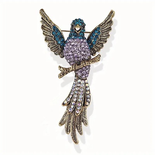 Hummingbird crystal brooch pin - brooch,
