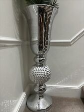 Silver Mirrored Mosaic Vase Decor XXL 3.91ft
