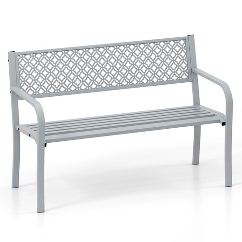 Steel garden bench seat - steel,