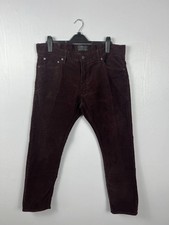 M&S Burgundy Corduroy Slim
