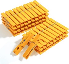 Mr. Pen- Wooden Clothes Pins, Natural Wood, 50 Pack, 2.9 Inch, Yellow,