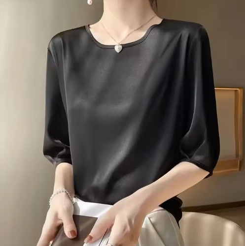 Women satin silk blouse - women's,