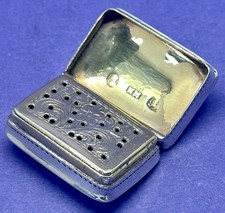 GEORGIAN SOLID SILVER VINAIGRETTE BY NATHANIEL MILLS - BIRMINGHAM 1828
