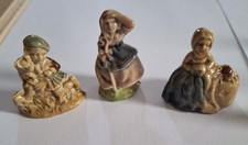 Wade 3 Nursery Rhyme Figures 1970s Little Miss Muffit,little Bo Peep & Tom Piper