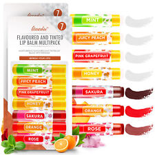 14X Lip Balm Set Multi Pack Stick Fruit Flavoured Moisturising Beeswax Vitamin E